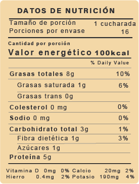 Mantequilla de mani original (maní con stevia)